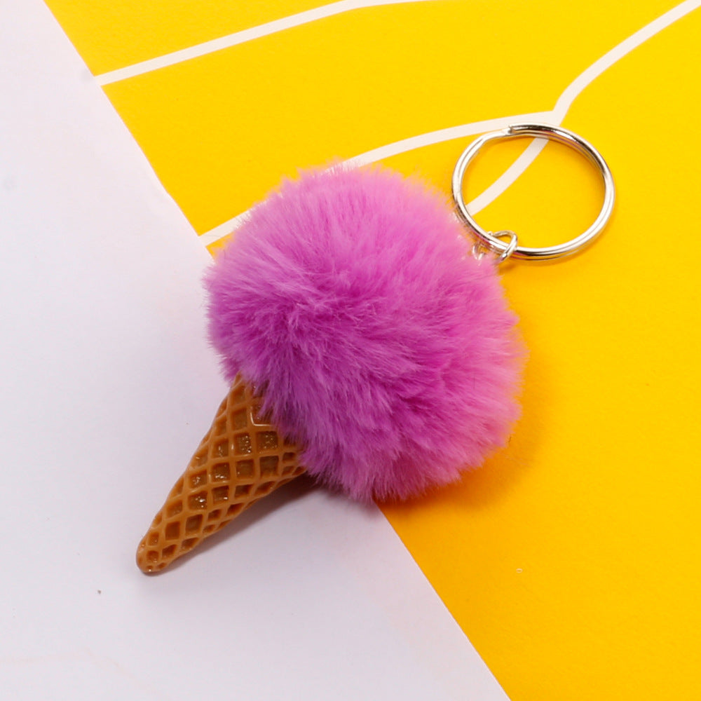 Wholesale Ice Cream Ball Simulation Ice Cream Cone Bag Keychains